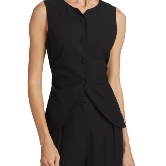 NWT Derek Lam 10 Crosby Henriette Tailored Vest Black Size 8 - Picture 1 of 7